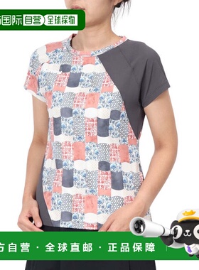 日本直邮Admiral 不对称斜线图案女士网球 T 恤 ATLA430-ORG 上衣