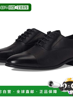 自营Men's Calvin Klein Drew Oxford Black Leather Cap Toe Dre