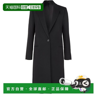 自营欧洲直邮Toteme Outerwear女士黑色羊毛单排扣长款大衣