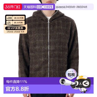 韩国直邮OUR LEGACY全拉链连帽Dorf格纹毛茸茸外套M4256FD