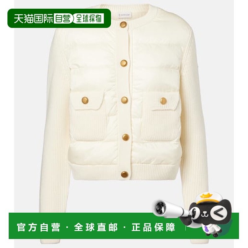 香港直邮Moncler 盟可睐 女士 Down-paneled 初剪羊毛针织开衫,男装,夹克,淘宝优惠券,粉丝福利购,淘宝优惠卷