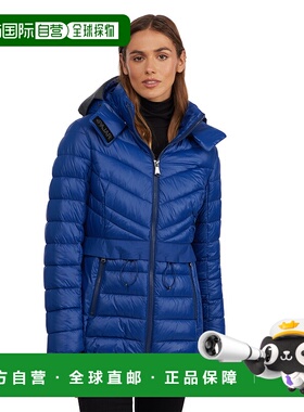 自营 Pajar女式Bailey可折叠轻盈泡棉薄背心，带可拆卸风帽-蓝宝