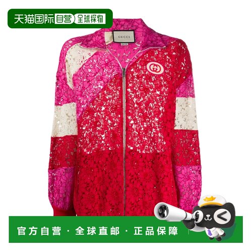 香港直邮GUCCI 女士西服 580317XJA746527 AW2019 红色 蕾丝GG贴