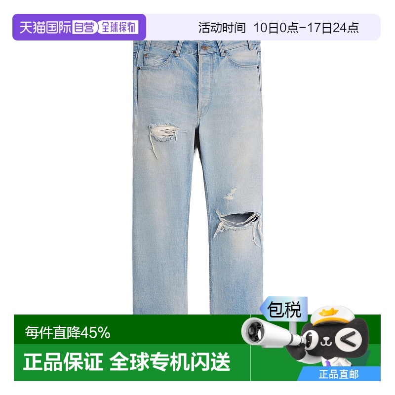 香港直邮CELINE 24FW 腰带环牛仔长裤 Men宽松牛仔裤