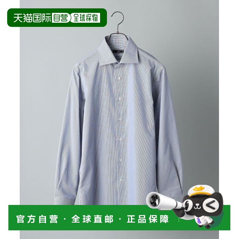 1h可退 日本直邮SHIPS 男士易熨细条纹宽领衬衫 舒适防皱 适合商