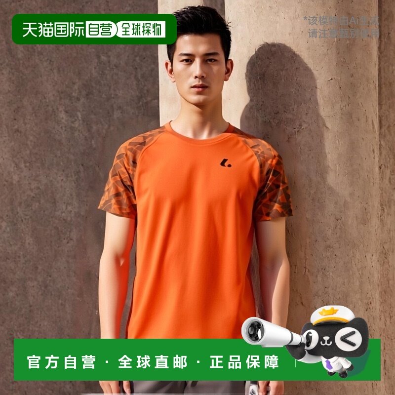 日本直邮朗讯男女比赛衬衫无领网球羽毛球服短袖速干运动朗讯高端