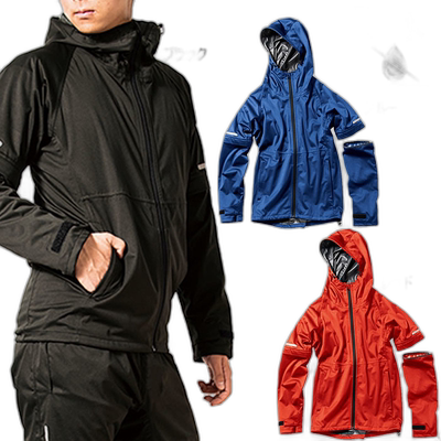 日本直邮Makku 男式女式弹性针织雨衣雨衣上衣连帽防水雨具通勤上