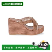 香港直邮Valentino 编织裸带坡跟凉鞋 VW2S0AX7BAE