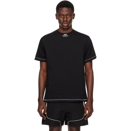 潮奢 ADER Error 男士 黑色印花 T 恤 BN01SSTS0103BK