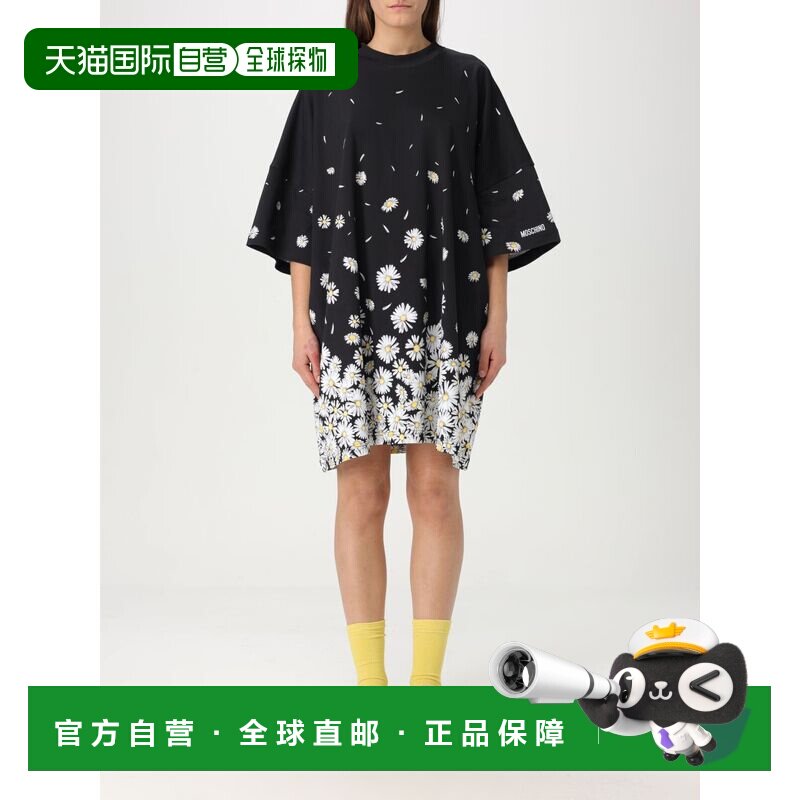 1h可退 香港直邮MOSCHINO 女士连衣裙 042705424555 SS2025 黑色