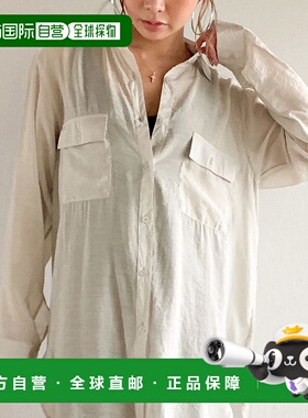 日本直邮JUNOAH 大码开衩透明衬衫 JU5602EW01836长袖