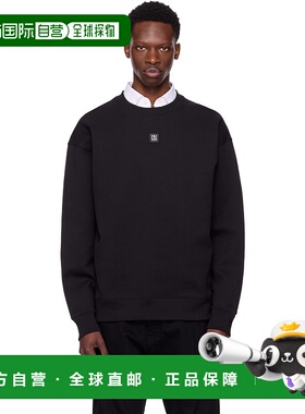 1h可退 香港直邮潮奢 HUGO 雨果 男士 黑色 Stacked Logo Badge