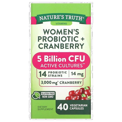 香港直发Nature'S Truth全素食胶囊蔓越橘膳食补充40粒益生菌