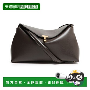 自营欧洲直邮Toteme T-Lock女士树皮棕小牛皮T字锁扣单肩包背包