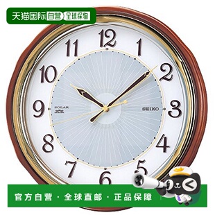 【日本直邮】SEIKO精工 SEIKO PLUS 电子挂钟 木纹棕色 SF221B