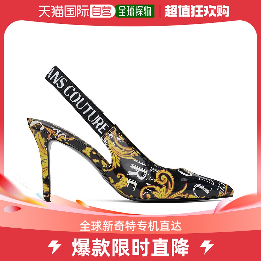 香港直邮潮奢 Versace Jeans范思哲女士黑色 Scarlett高跟鞋