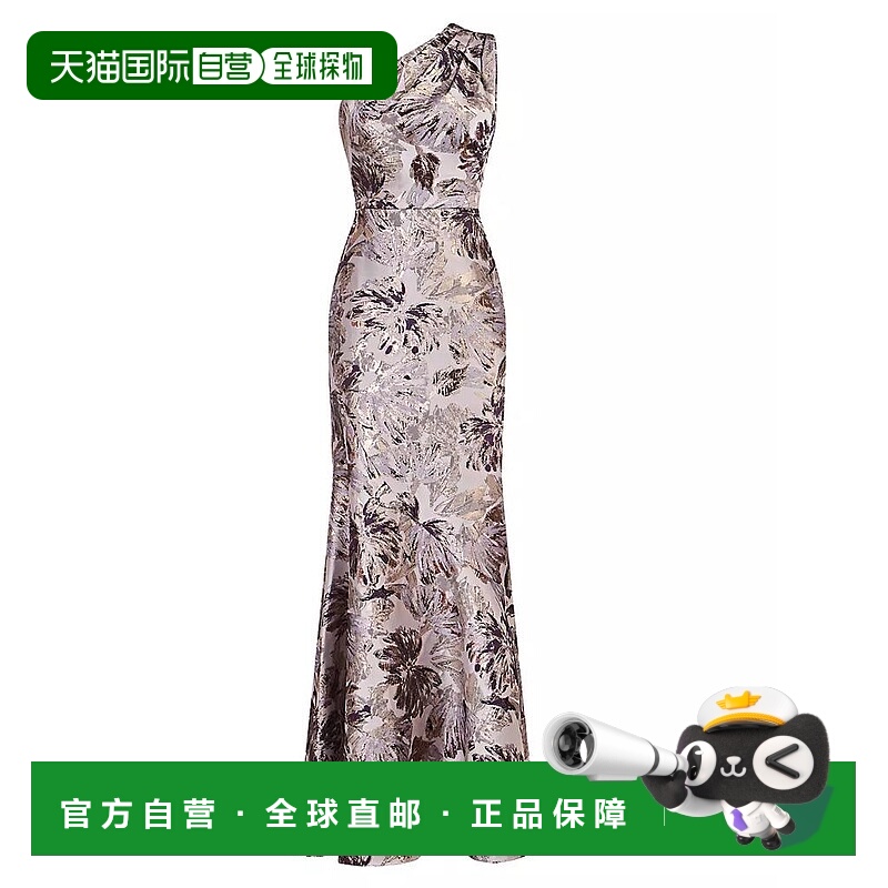 1h可退 【美国直邮】Kay Unger|Gianella 金属花卉提花单肩礼服