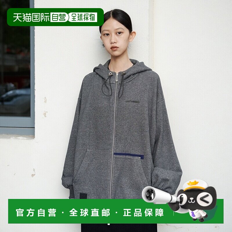 1h可退 日本直邮UN3D. 男女同款 宽松连帽衫 半拉链设计 袖口拼接