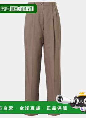 1h可退 香港直邮The Row 女士 Bryce 羊毛真丝直筒长裤 brown棕色