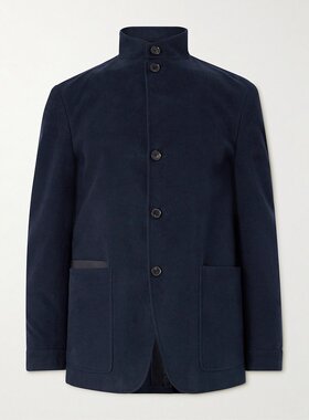 潮奢 Zegna 杰尼亚 男士 Moleskin 棉质羊绒混纺夹克 1VHKQ0