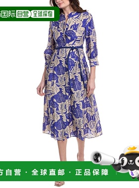 自营 Marella婴儿丝绸混纺衬衫连衣裙-蓝色 美国奥莱直发