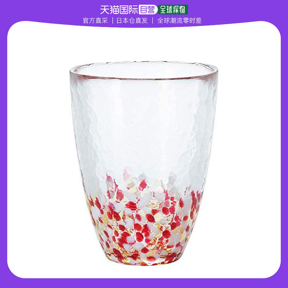 【日本直邮】aderia津轻玻璃杯自然苹果色红300ml日本制 f-71245