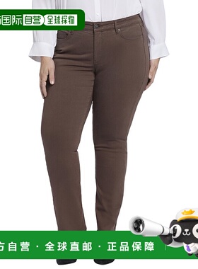 自营NYDJ Plus Marilyn Coffee Bean Straight Leg Jean - brown