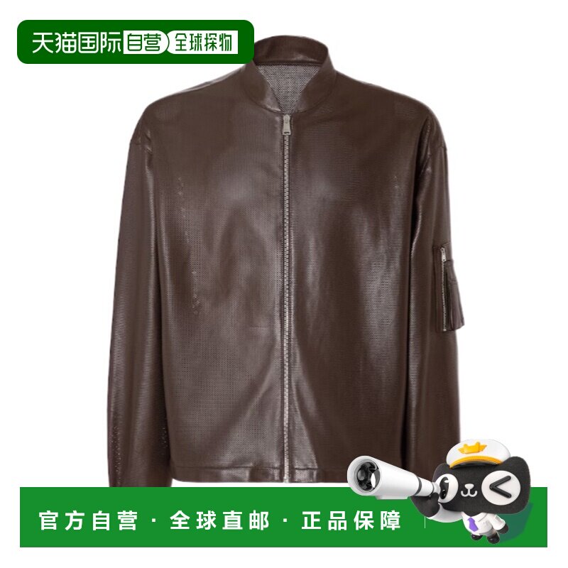 香港直邮FENDI 男士夹克 FPJ156AVZZF0YT3 AW2026 棕色 长袖拉链