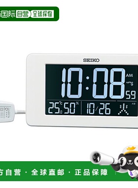 日本直邮精工SEIKO DL216W白色电波钟 DL216W