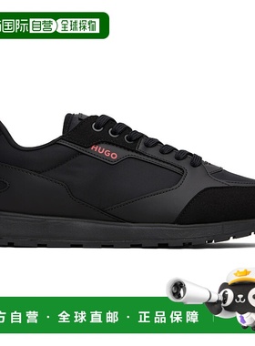 香港直邮潮奢 HUGO 雨果 男士 黑色 Mixed-Material Branded Acce
