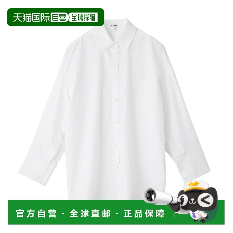 日本直邮LOEWE 女士白色长袖常规领大码衬衫 (s359y05xe5 2100)
