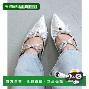 日本直邮Menue 双缎带穆勒芭蕾舞鞋高跟鞋平底鞋 ME8623BW002998