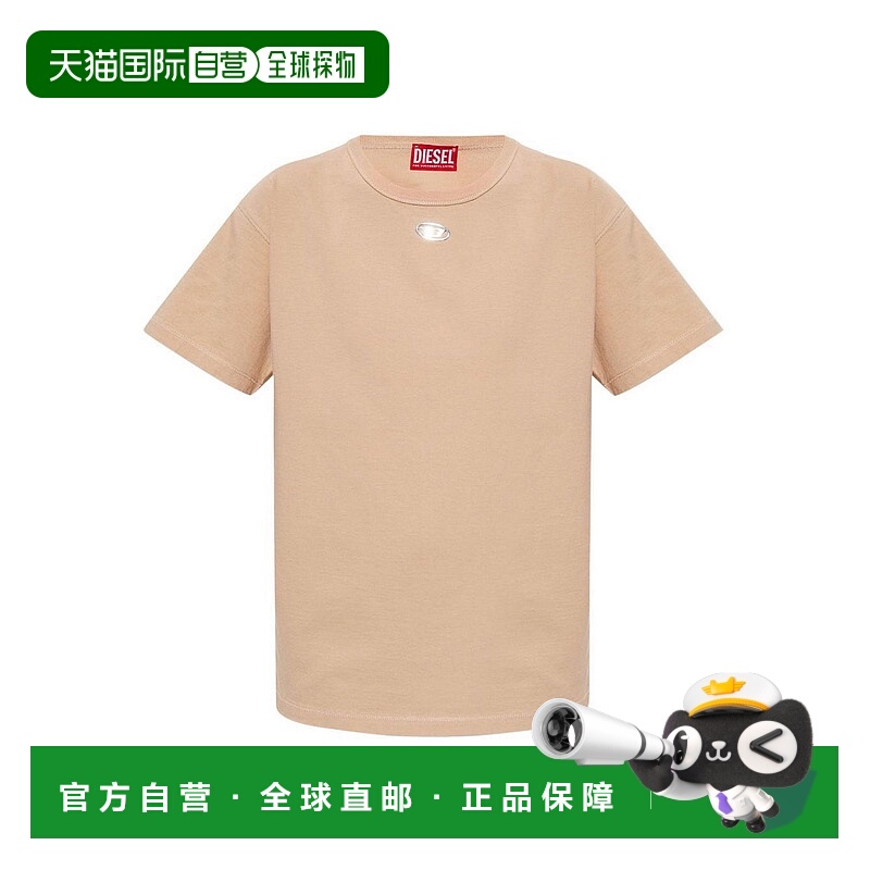 香港直邮DIESEL 女士T恤 A203990JMBB7AW AW2025 浅棕色 T-Shirt