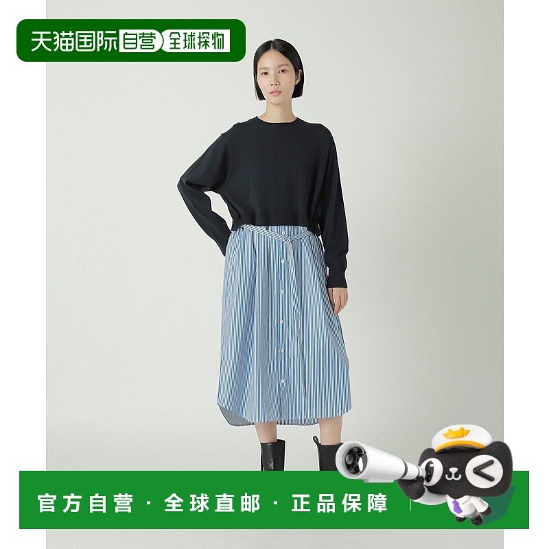 1h可退 日本直邮ZUCCa 女士 异材质拼接衬衫针织连衣裙 ZU53KH036