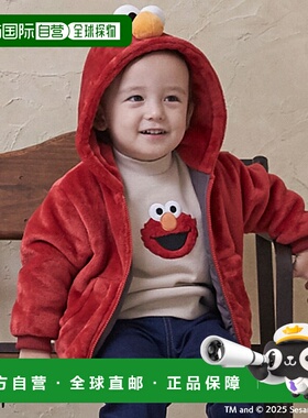 日本直邮Petit Main 芝麻街毛绒连帽衫