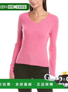 自营InCashmere V领羊绒毛衣-粉红色 美国奥莱直发