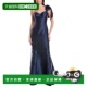 Ruiz navy Sweetheart Satin 自营Rene Gown Neck Mermaid 美国