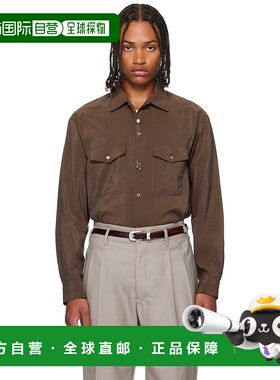1h可退 香港直邮Lemaire 男士 棕色 Convertible Collar 衬衫 SH1