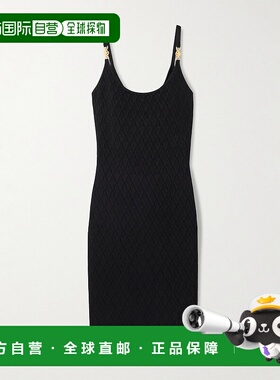 1h可退 香港直邮Versace 范思哲 女士 精饰针织中长连衣裙 101139