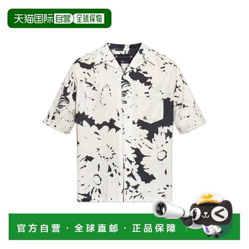 欧洲直邮all saints 男士 衬衫短袖亚麻