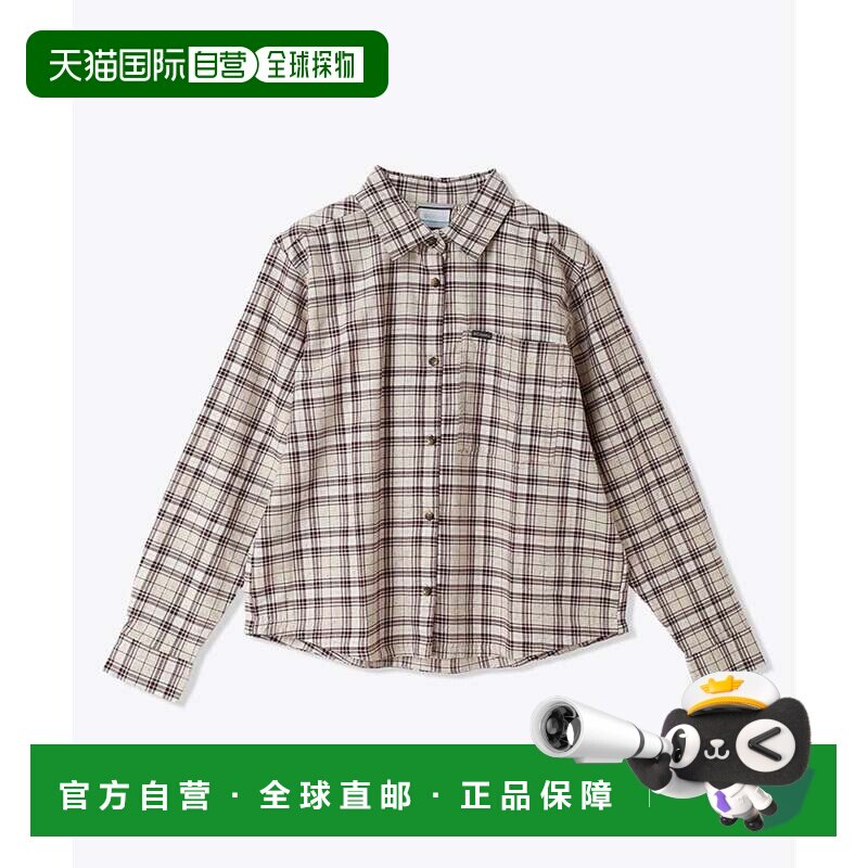 日本直邮Columbia 女款蓝角溪编织长袖衬衫 橡皮粉日常格纹