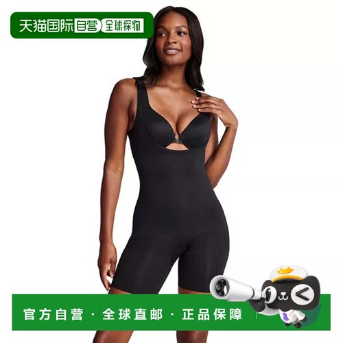 自营Spanx Shapewear的Red Hot女士黑色平底无瑕的开放式胸围GBO2