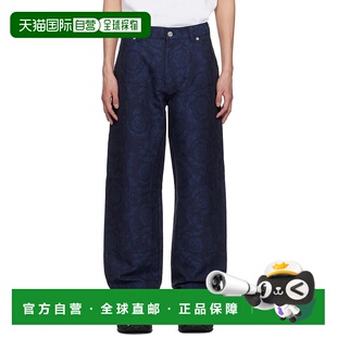 1h可退 香港直邮潮奢 versace 范思哲 男士 蓝色 Barocco Jacquar