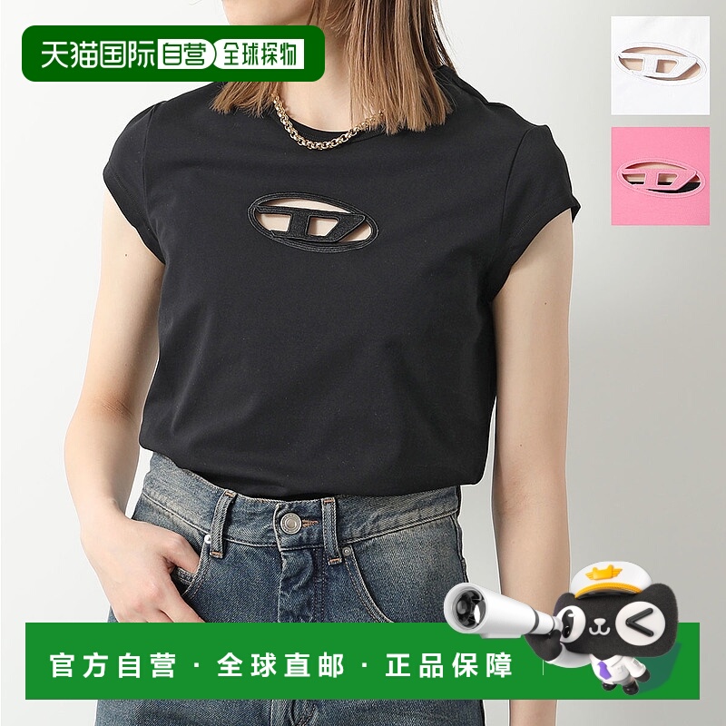 日本直邮 DIESEL T恤 T-ANGIE A06268 0AFAA 女式镂空弹力圆领