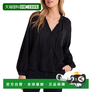 美国奥莱直发泡泡袖 自营 黑色 Dahl连肩纽扣衬衫 Bella