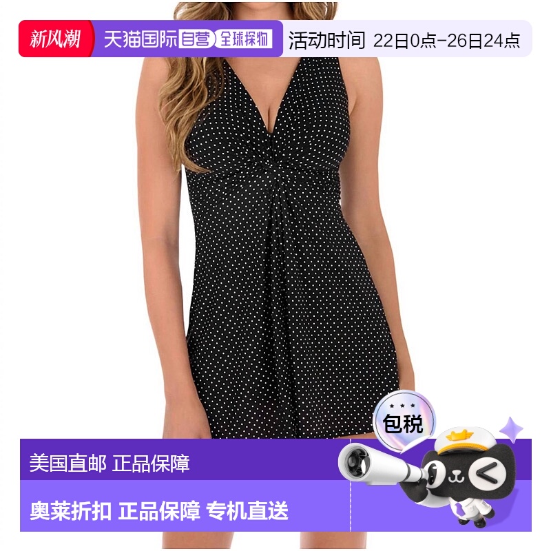 自营miraclesuit黑白 Pin Point Marais 结饰前泳衣 - 黑白 美国