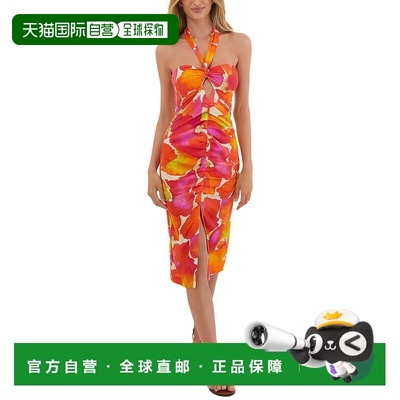 自营ViX Gal Natori Linen-Blend Midi Dress - multi 美国奥莱直