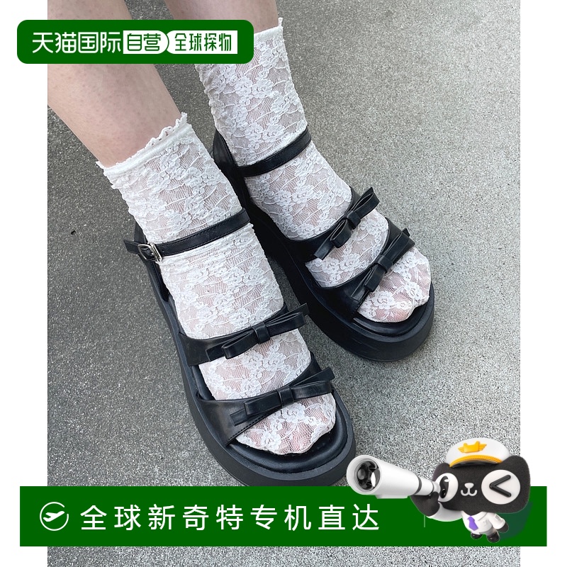 1h可退 one way 女士蝴蝶結(jié)帶扣厚底涼鞋 5554188448