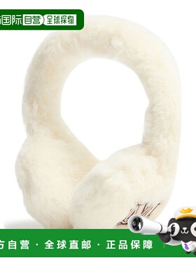 自营欧洲直邮MAXMARA麦丝玛拉 Muffy女士白色羊驼毛M字母造型耳罩