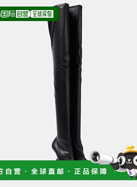 1h可退 香港直邮The Attico 女士 Cheope 皮质过膝靴子 black黑色